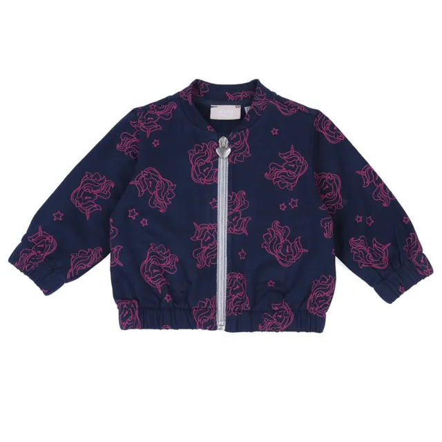 Chicco Cardigan Fleece Blu Unicorno Zip Bimba Cotone