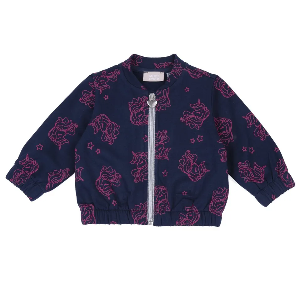 Chicco Cardigan Fleece Blu Unicorno Zip Bimba Cotone