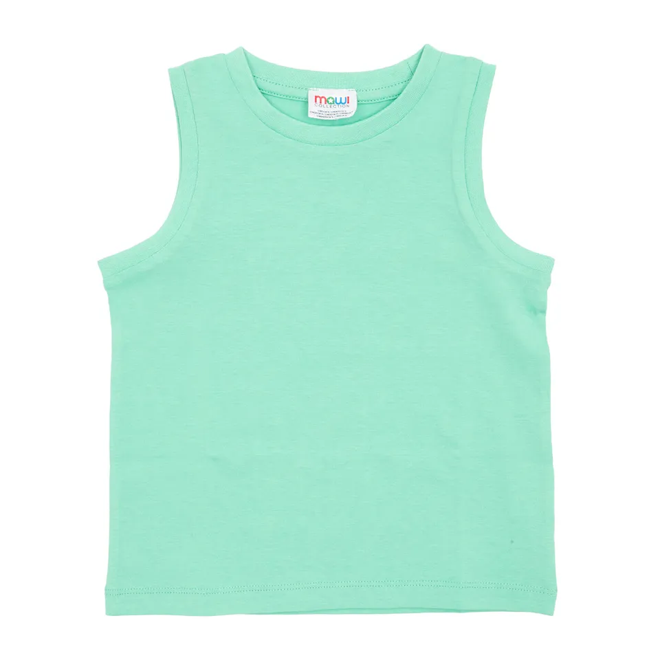 Canotta jersey bimbo verde chiaro tinta unita