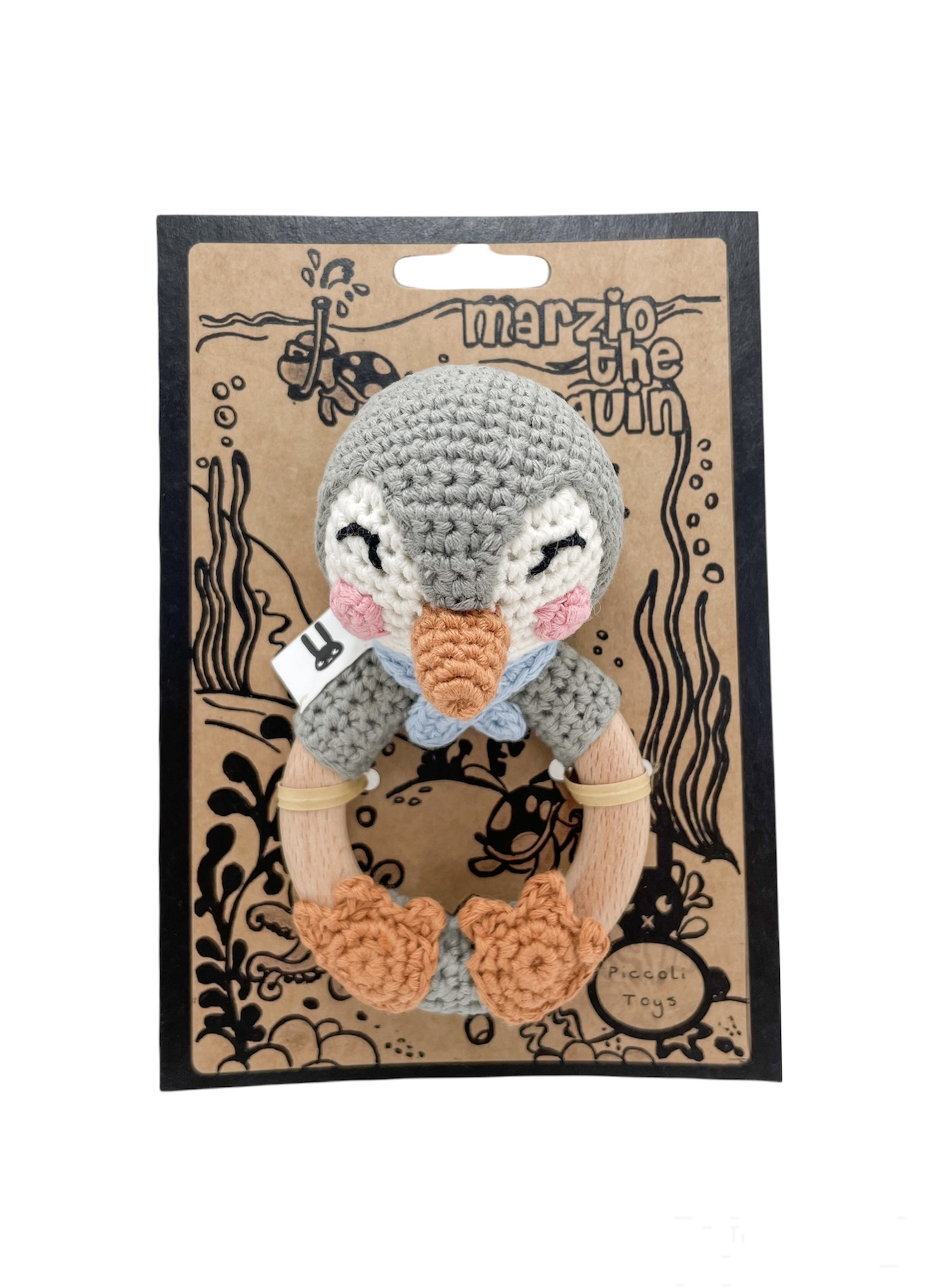 Piccoli Toys Marzio il Pinguino sonaglio uncinetto