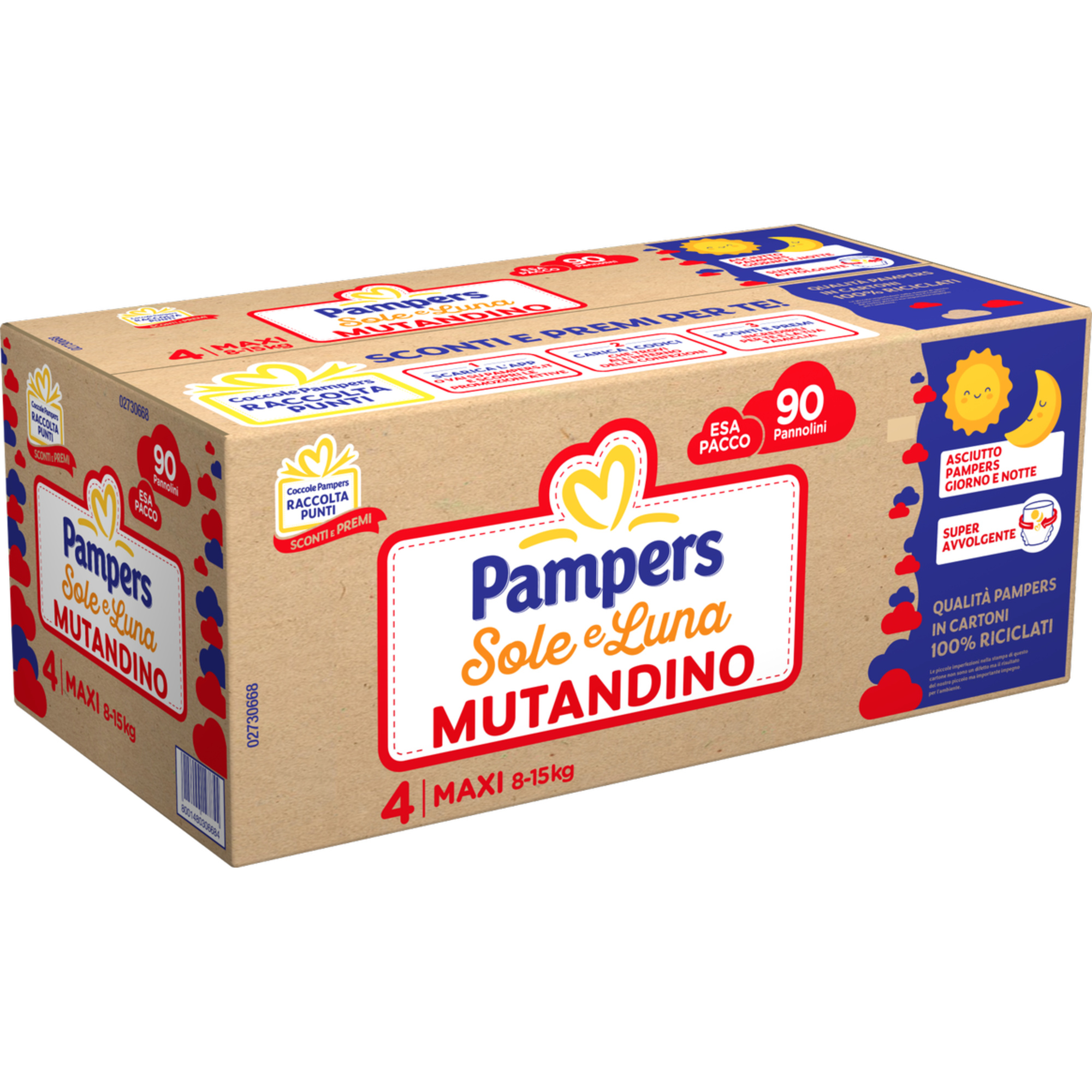 Pampers Sole & Luna pannolino mutandina taglia 4 90 pz