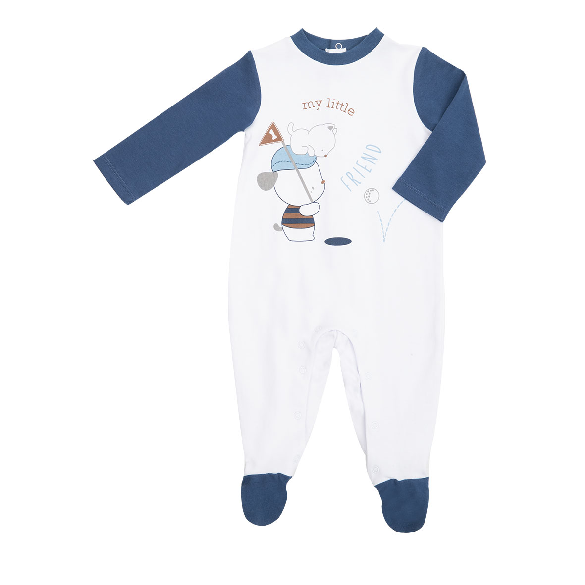Toys Center Baby tutina bimbo bianca blu interlock