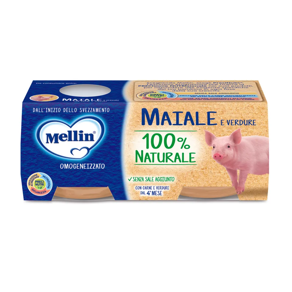 Mellin Omogeneizzato maiale e verdure 2x80 g dal 4 mese