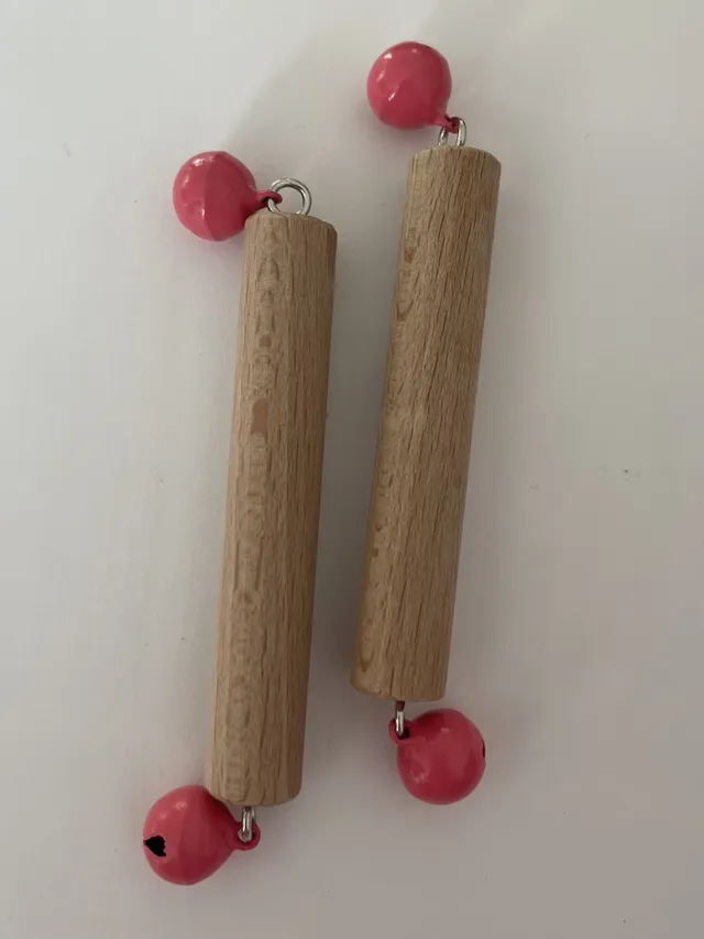 The Dida sonaglio campanelli Montessori legno rosa neonati