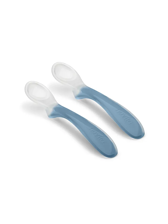 Nuvita EasyEating 8480 cucchiai silicone blu 2 pezzi 6 mesi