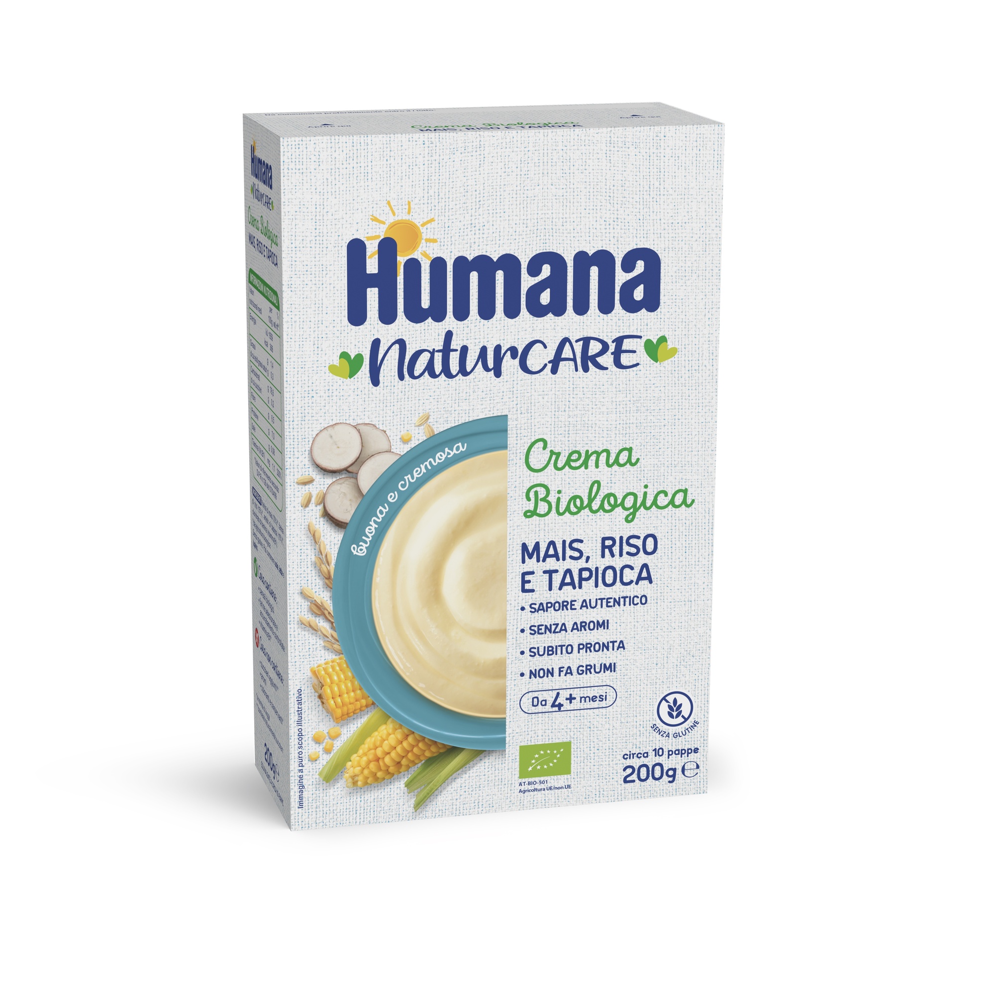 Humana NaturCare crema mais riso tapioca 200g bio