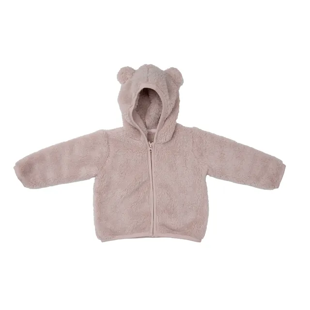 Mawi cardigan peloso bimba con cappuccio con orecchie zip