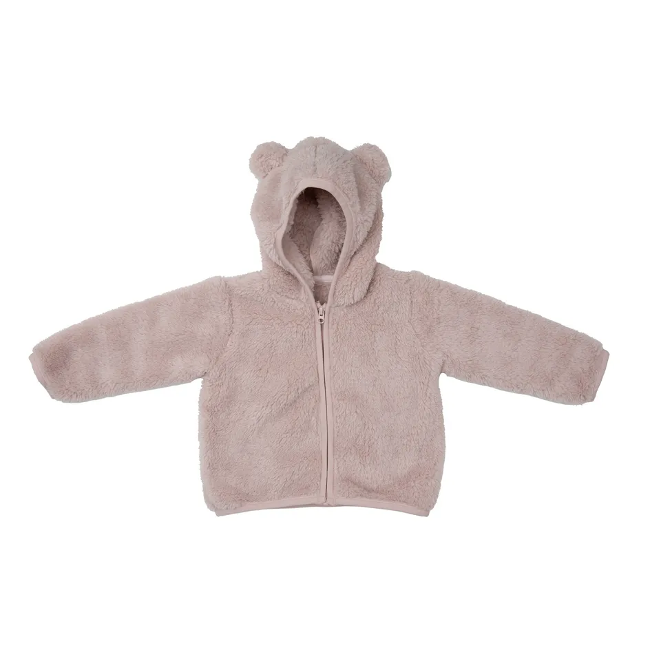 Mawi cardigan peloso bimba con cappuccio con orecchie zip