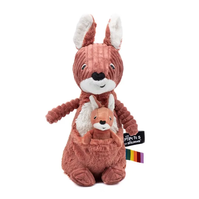 Les Déglingos Ptipotos Allezou peluche canguro terracotta