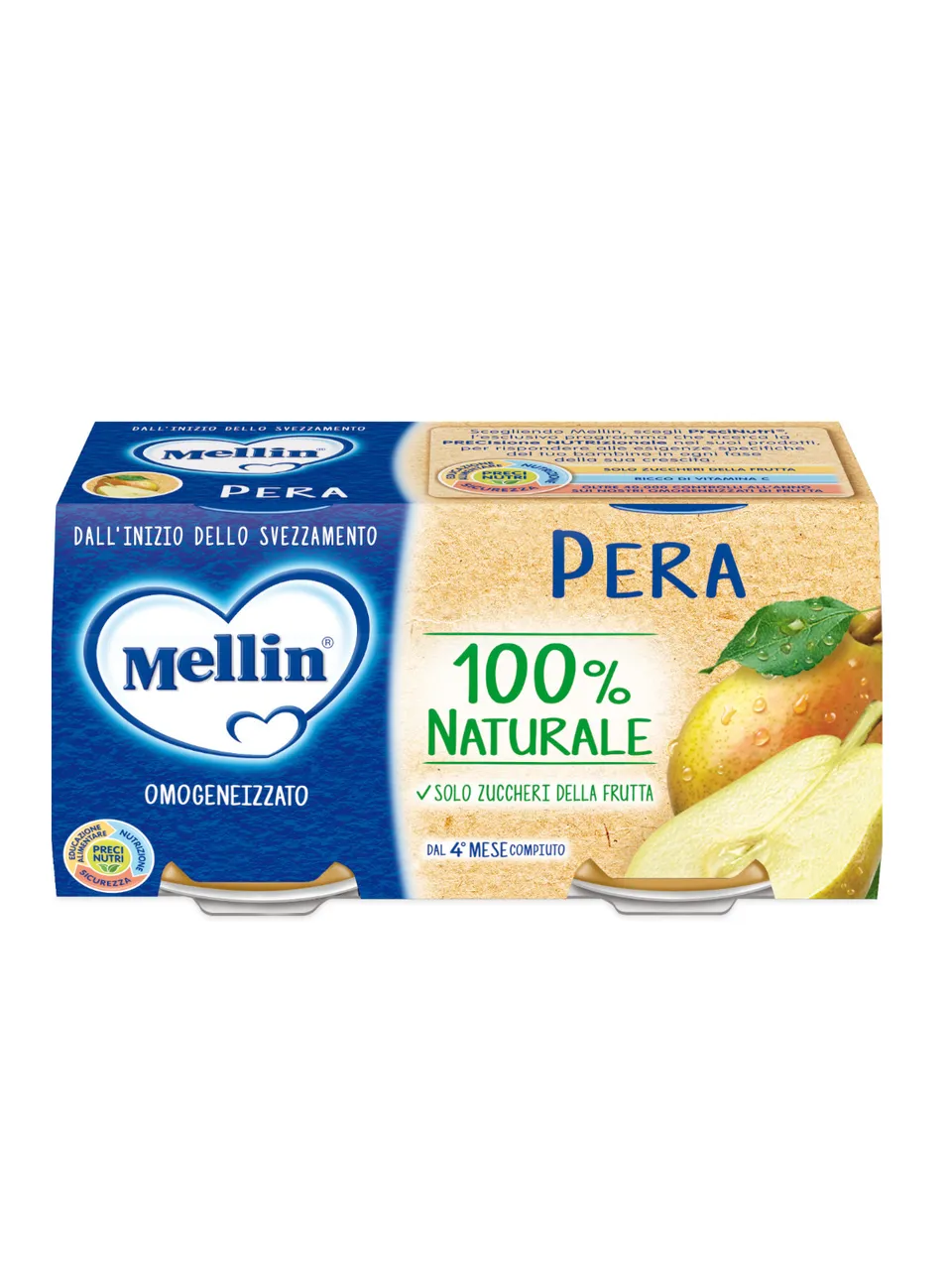 Mellin omogeneizzato pera 2x100g dal 4 mese