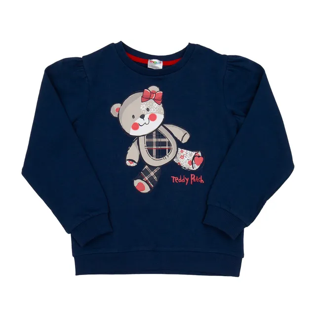 Mawi French Terry Felpa Bimbi in Cotone Stampa Orsetto