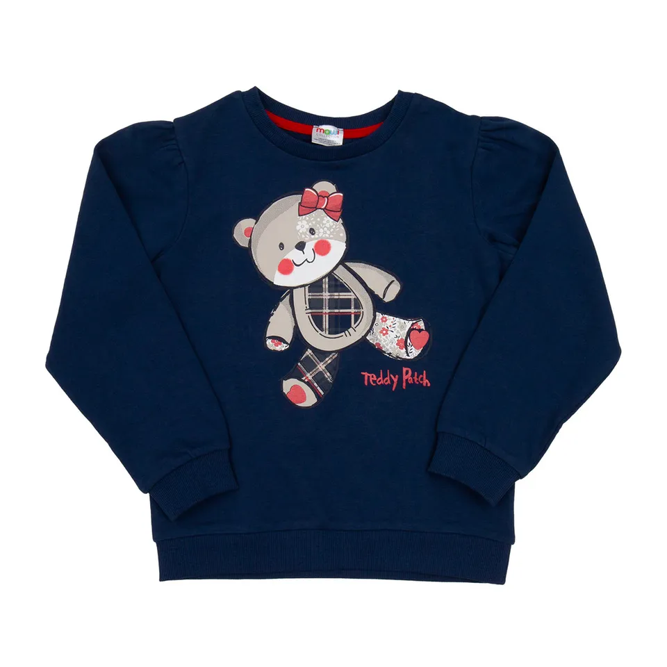 Mawi French Terry Felpa Bimbi in Cotone Stampa Orsetto