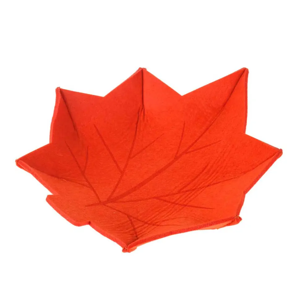 The Dida Foglia Cesto in Feltro Rosso 33x31 cm