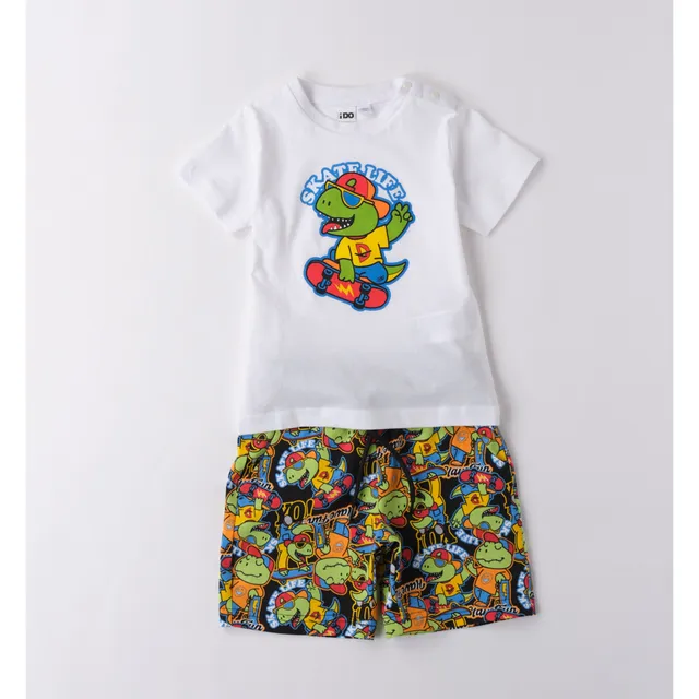 iDO Completo Bambino T-Shirt Dino + Short Cotone