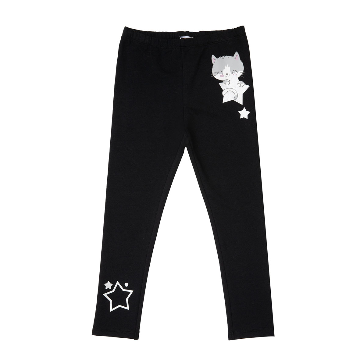 Mawi Legging Felpina Stretch Bimba Nero Gattina