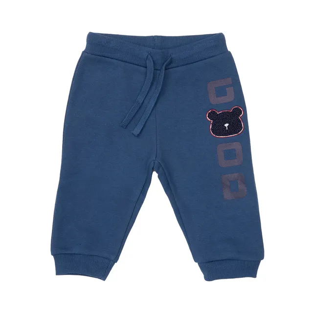 Toys Center Baby pantalone felpato bimbo blu patch gamba