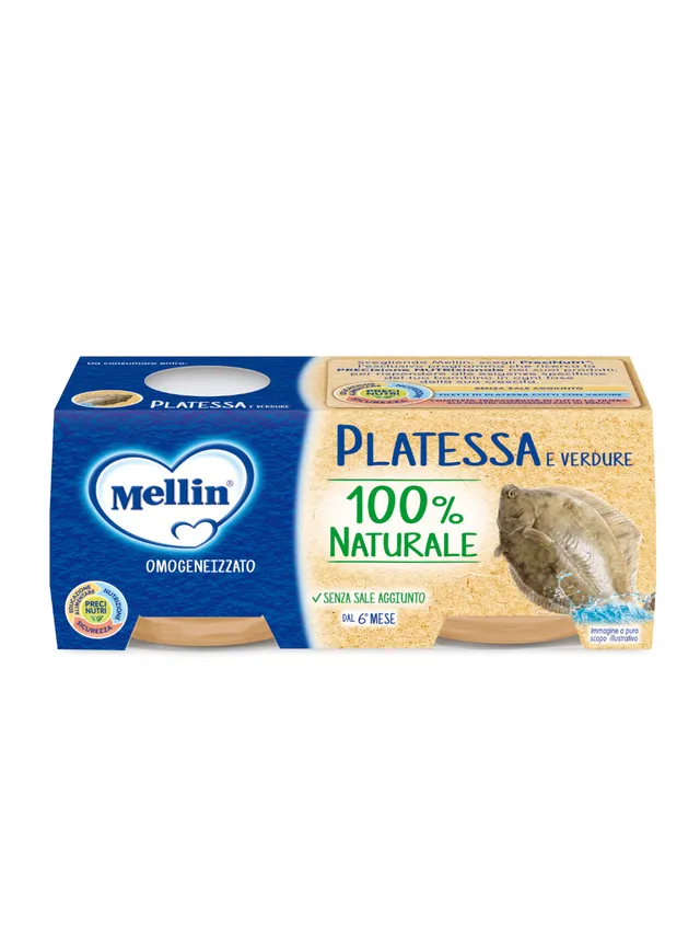 Mellin Omogeneizzato Platessa 2x80g dal 6° Mese