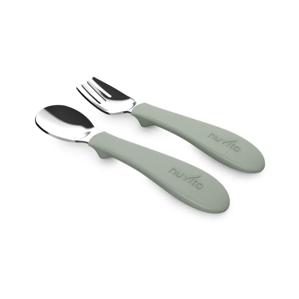 Nuvita 8472 set posate acciaio verde salvia