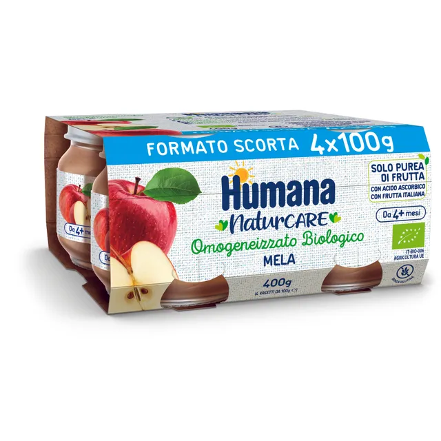 Humana mela biologica omogeneizzato 4x100g dal 4 mese