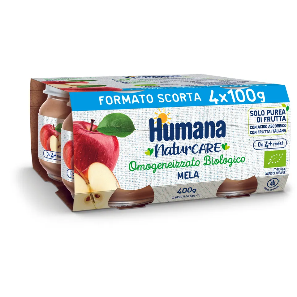 Humana mela biologica omogeneizzato 4x100g dal 4 mese
