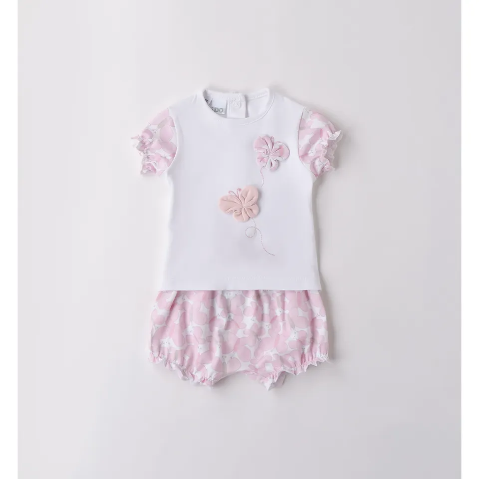 iDO completo manica corta neonata jersey farfalle