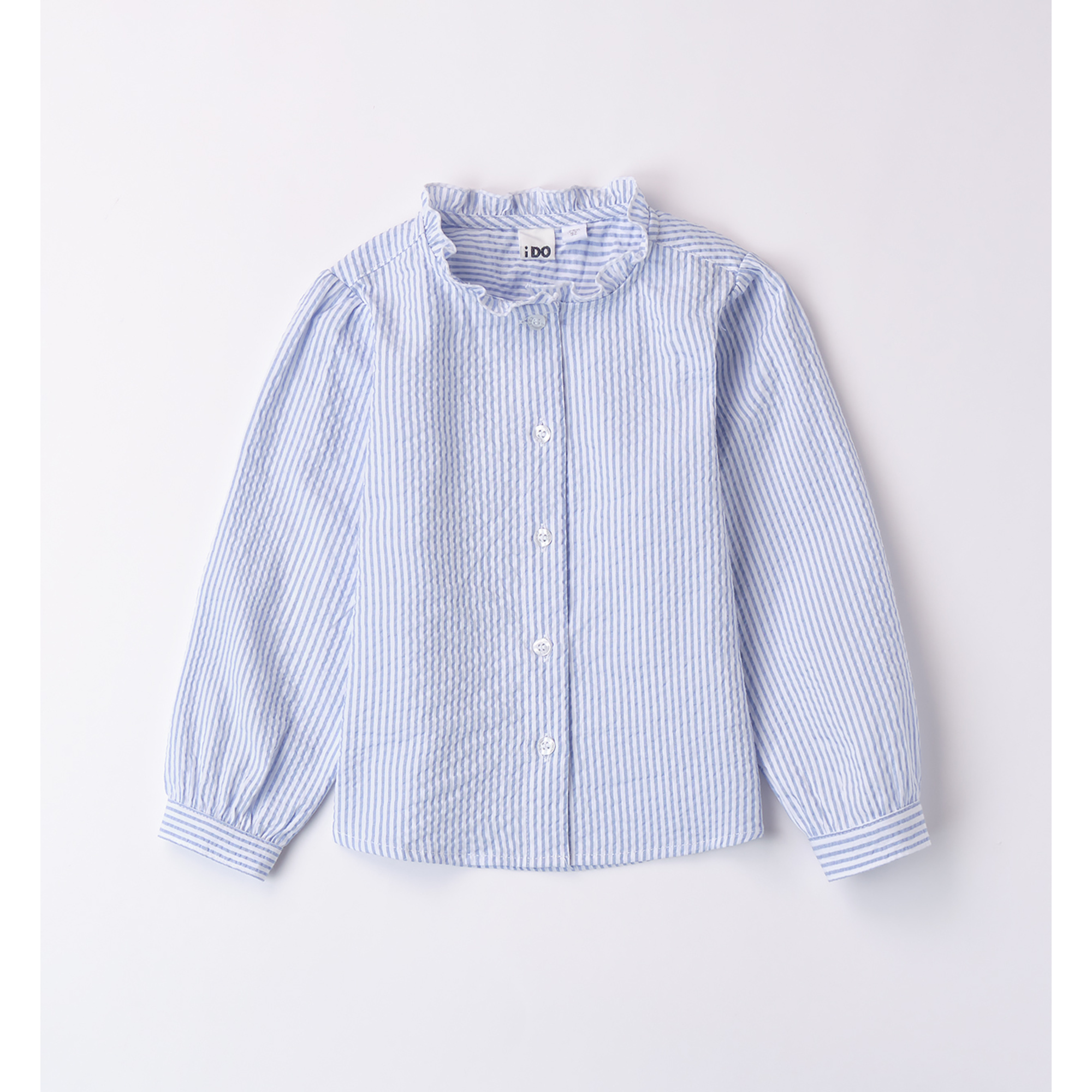 iDO camicia bambina rigata manica lunga seersucker