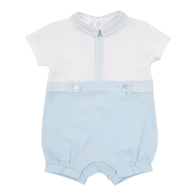Toys Center Baby Piquet tutina corta bimbo azzurra bottoni clip