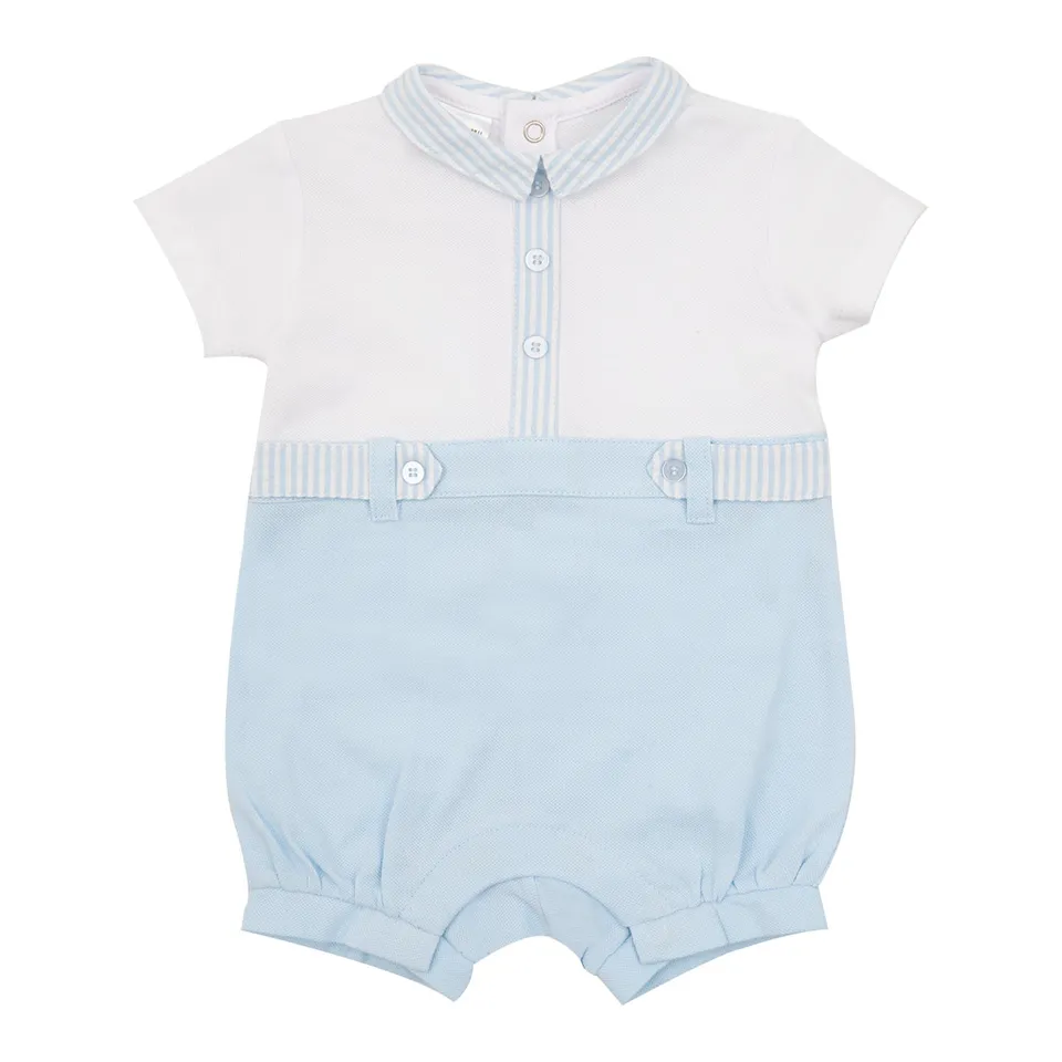 Toys Center Baby Piquet tutina corta bimbo azzurra bottoni clip