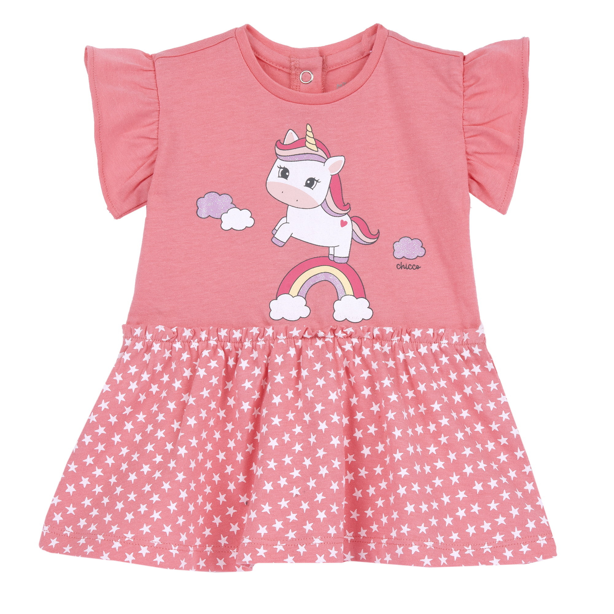 Chicco vestito bambina maniche corte tessuto leggero