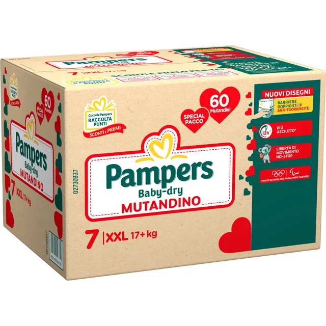 Pampers Baby Dry pannolino mutandina taglia 7 x60 17+kg