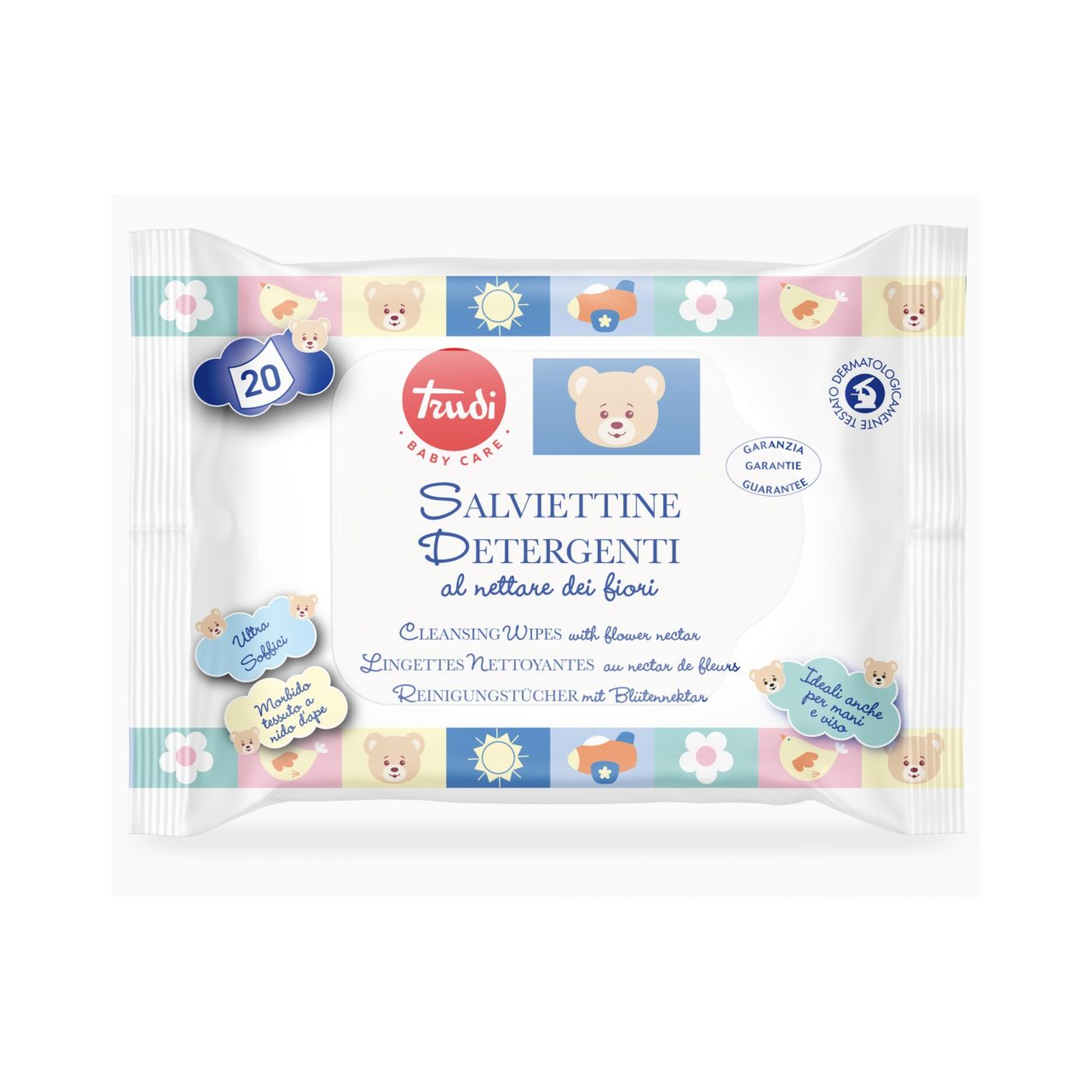 Trudi Baby Care salviettine neonato fiori 20 pz