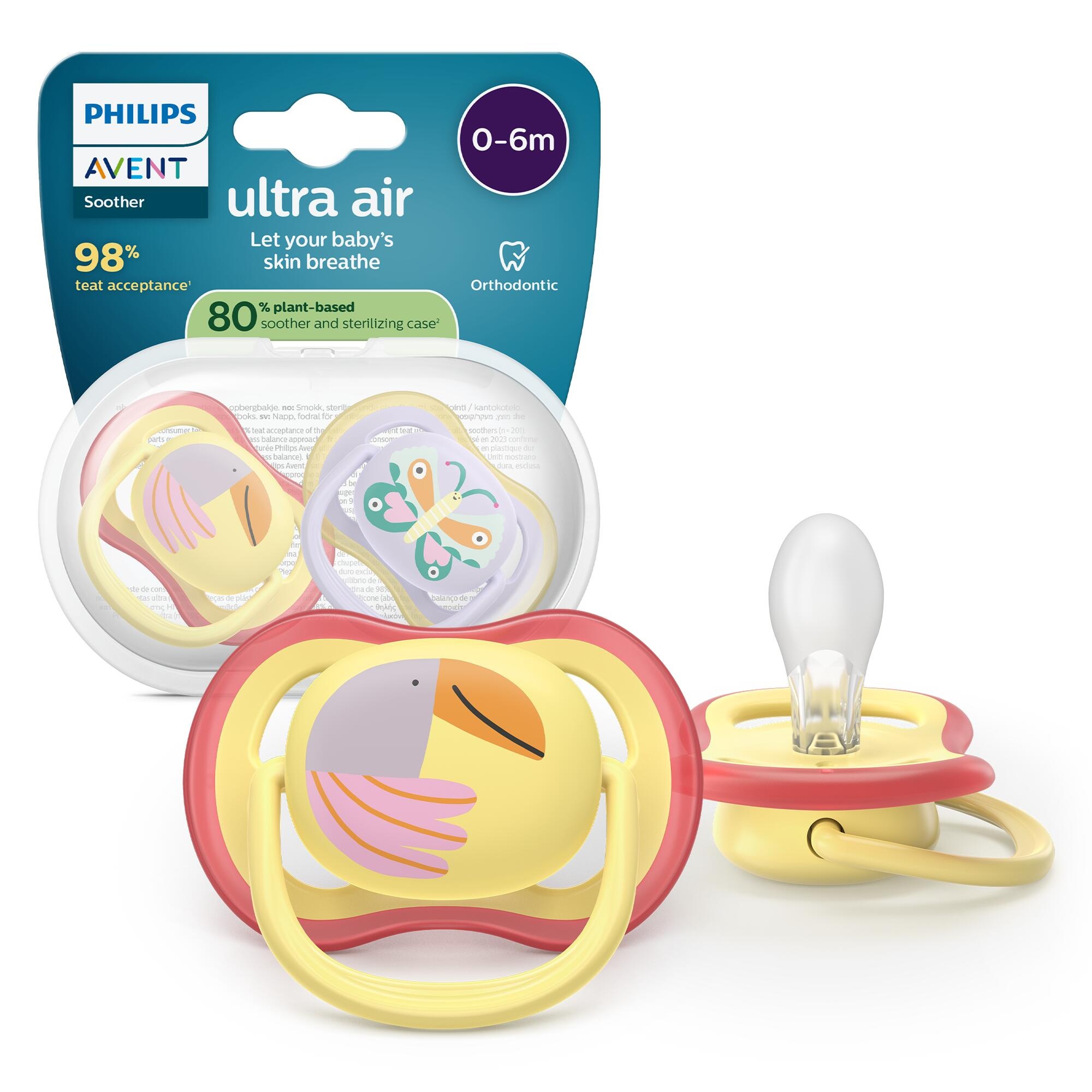 Philips Avent Ultra Air succhietti 0-6 mesi 2 pz tucano