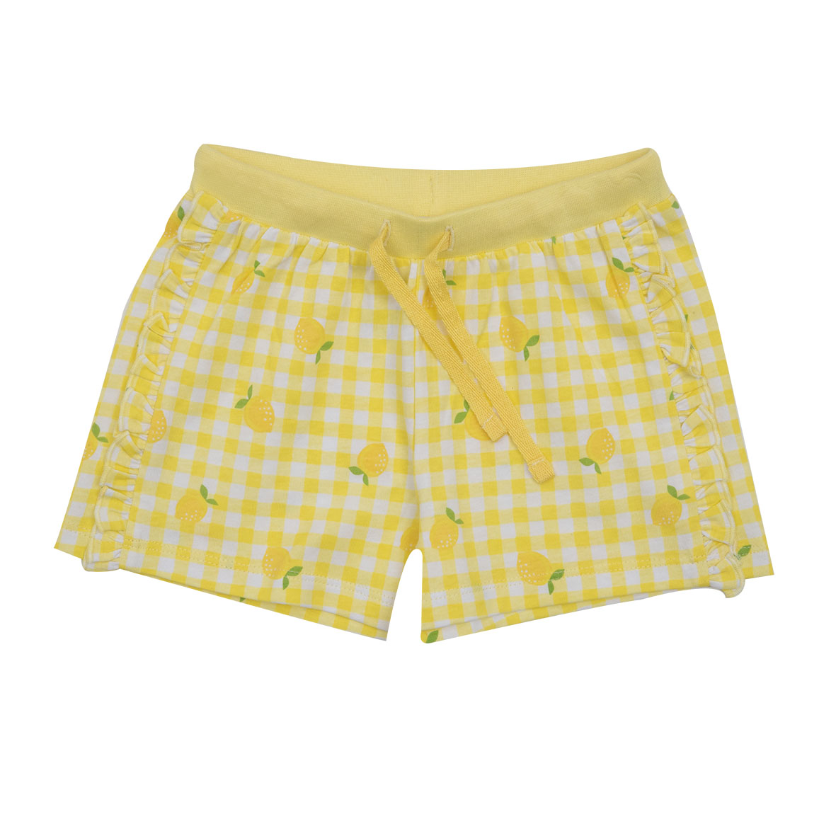Short Jersey Bimba Giallo Limoni con Frill Quadri