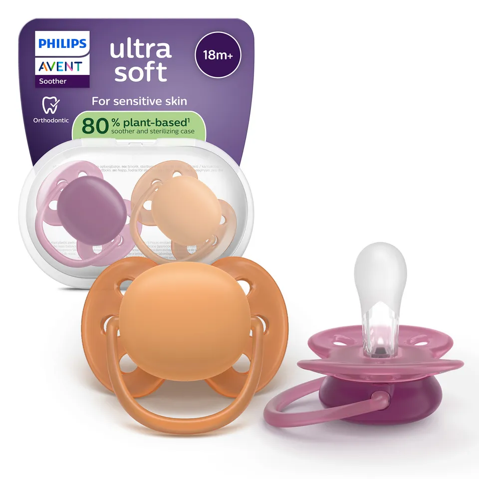 Philips Avent Ultra Soft 18M+ succhietti set 2 viola marrone silicone