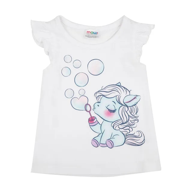 Canotta jersey bimba bianca stampa mini-pony