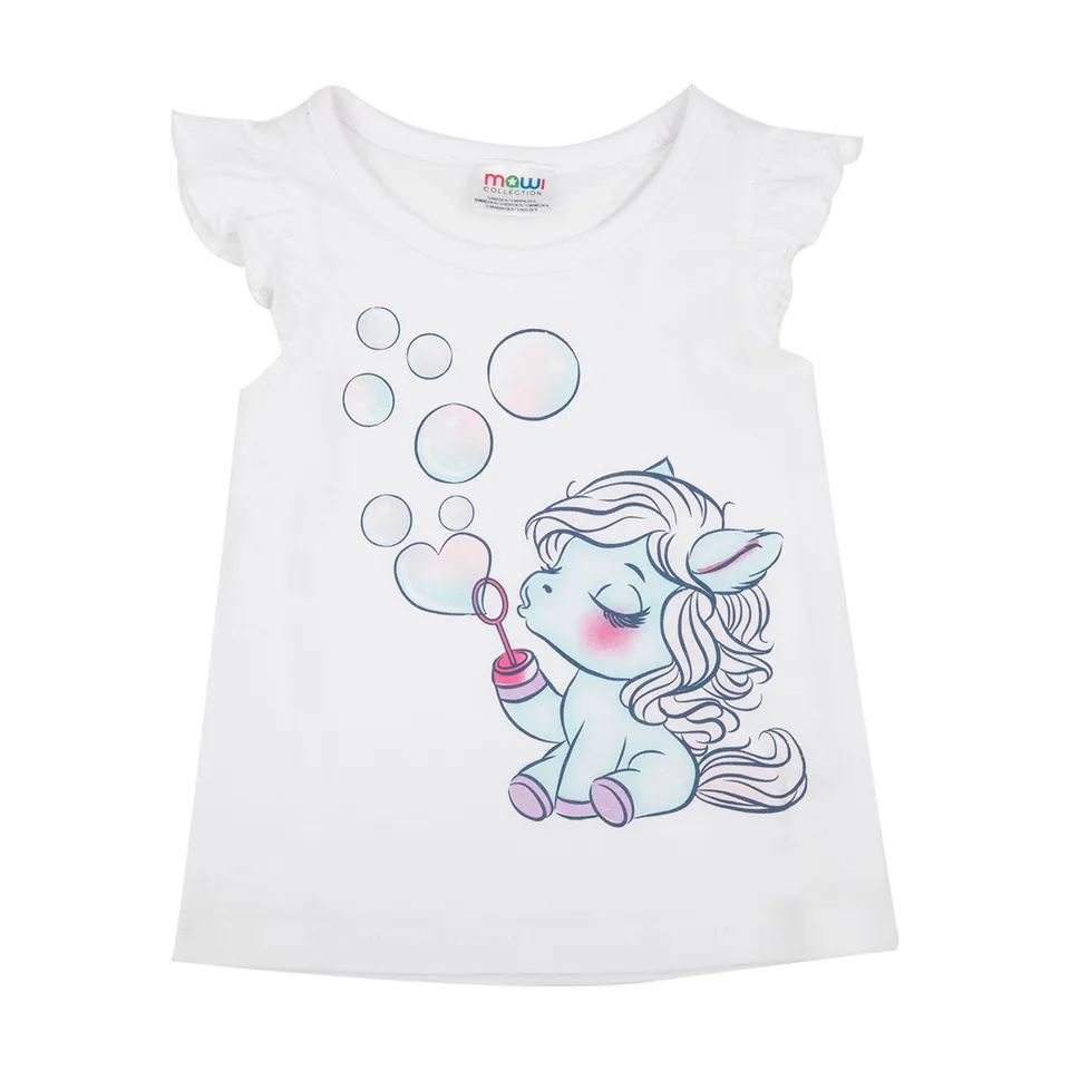Canotta jersey bimba bianca stampa mini-pony