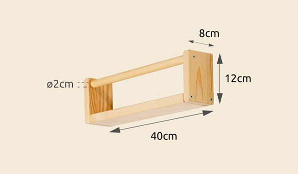 The Dida Montessori mensola legno 40 cm da parete