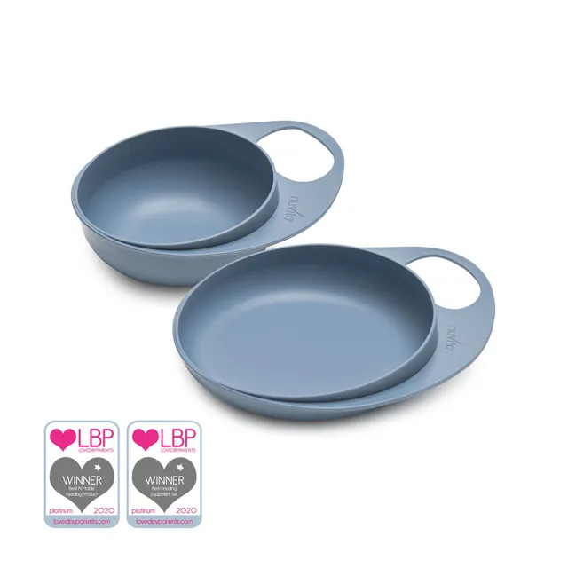 Nuvita Easy Eating 8461 set pappa piattino ciotola powder blue
