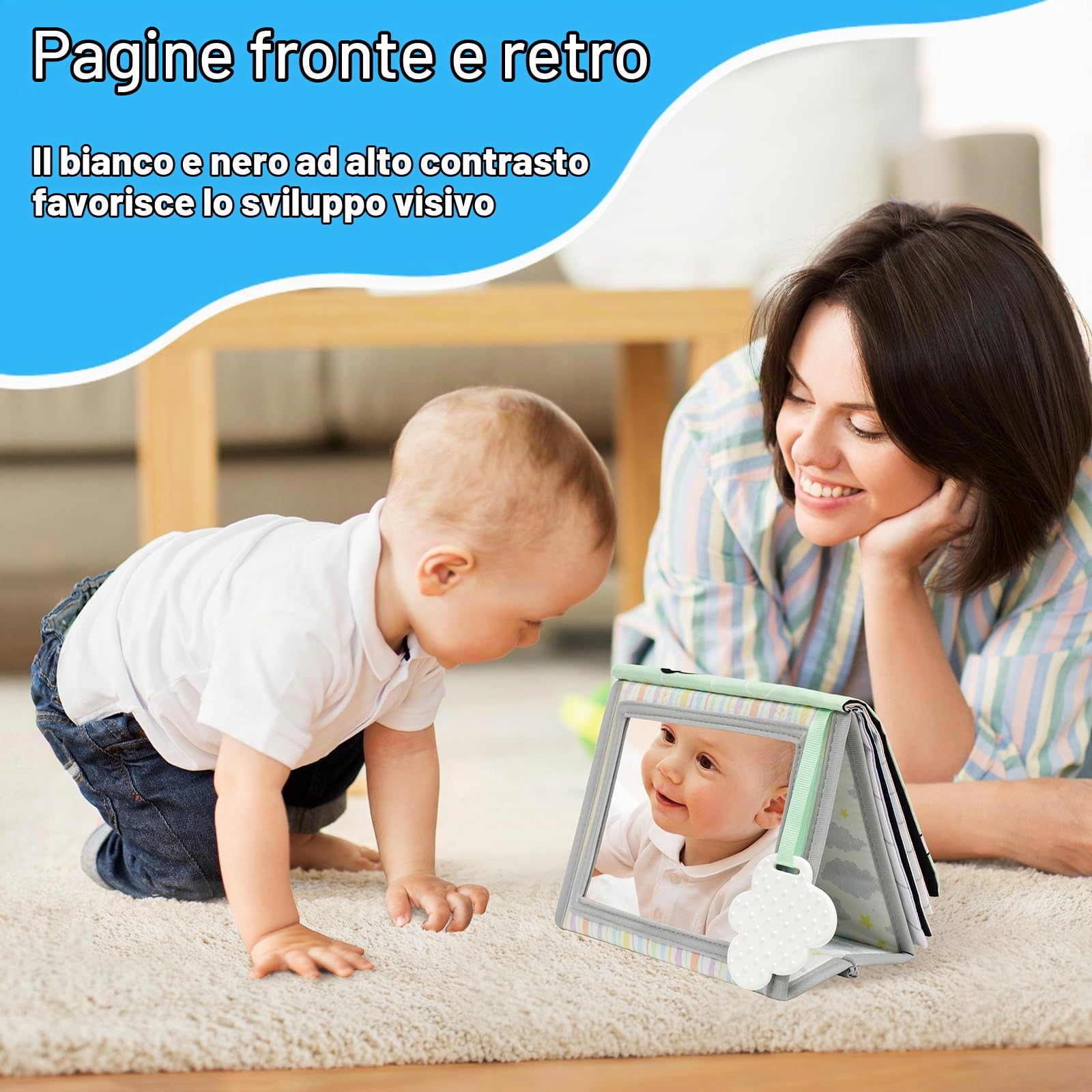 Dr.Rapeti Specchio Tummy Time Bianco Nero Sensoriale