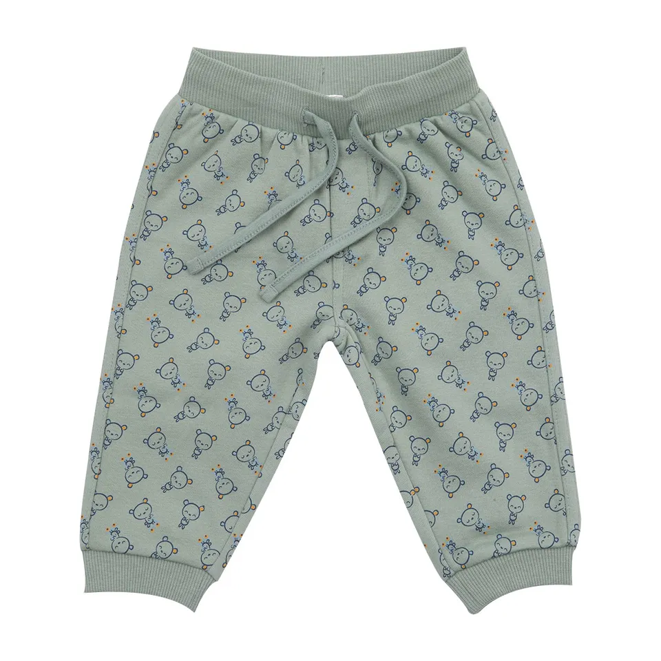Toys Center Baby pantalone felpato bimbo verde animaletti