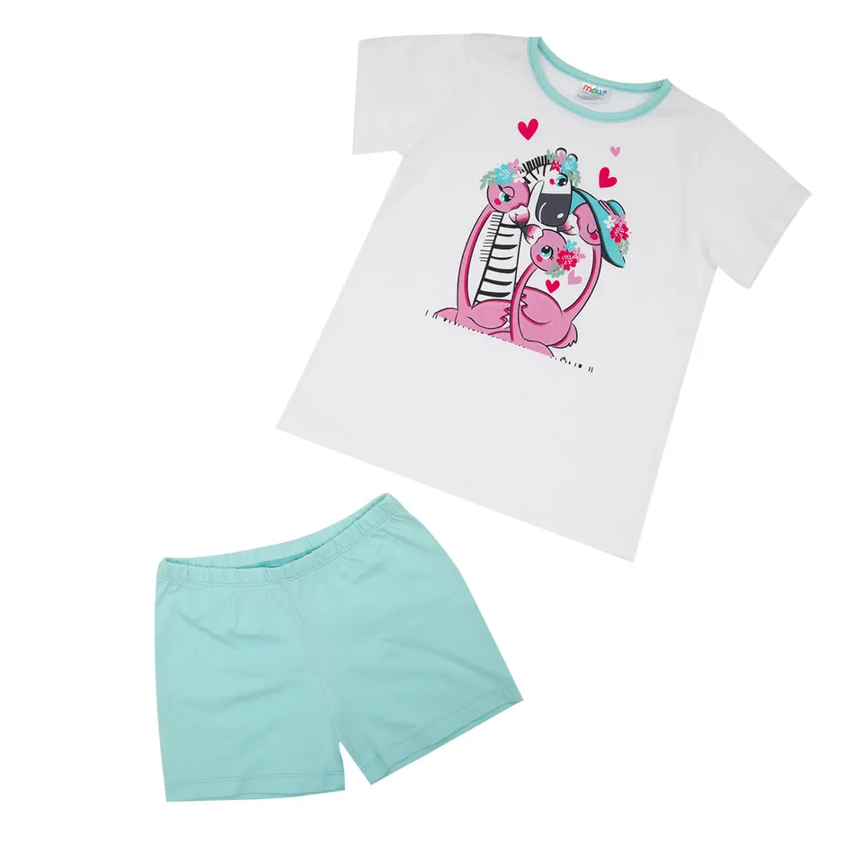 Toys Center Baby pigiama estivo bimba bianco azzurro fenicotteri