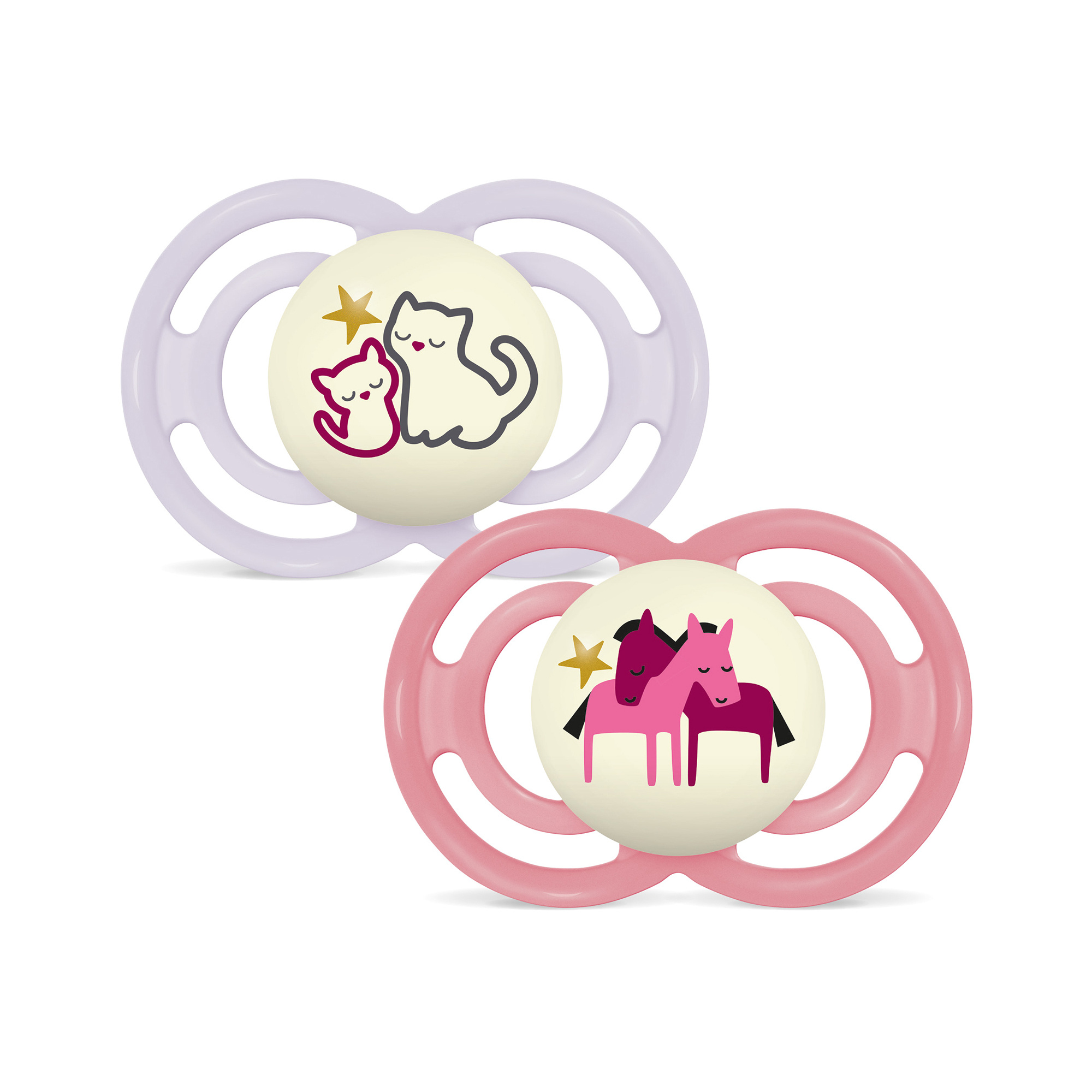 MAM Perfect Night succhietto 6-16 mesi rosa 2 pezzi