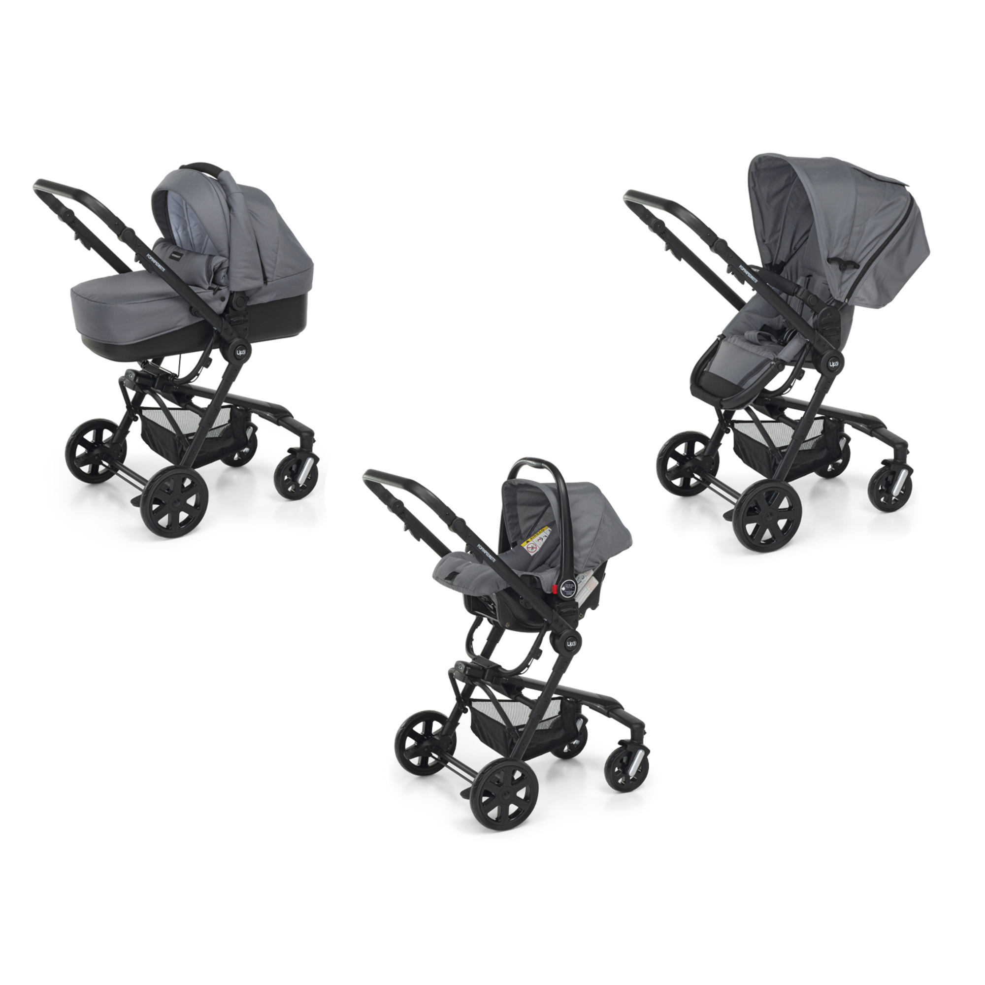 Travel System UP3 i-Size Trio Passeggino Titanio Navicella