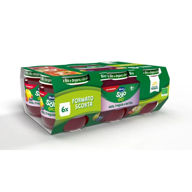 Hero Solo omogeneizzato mela fragola mirtillo 6x120g