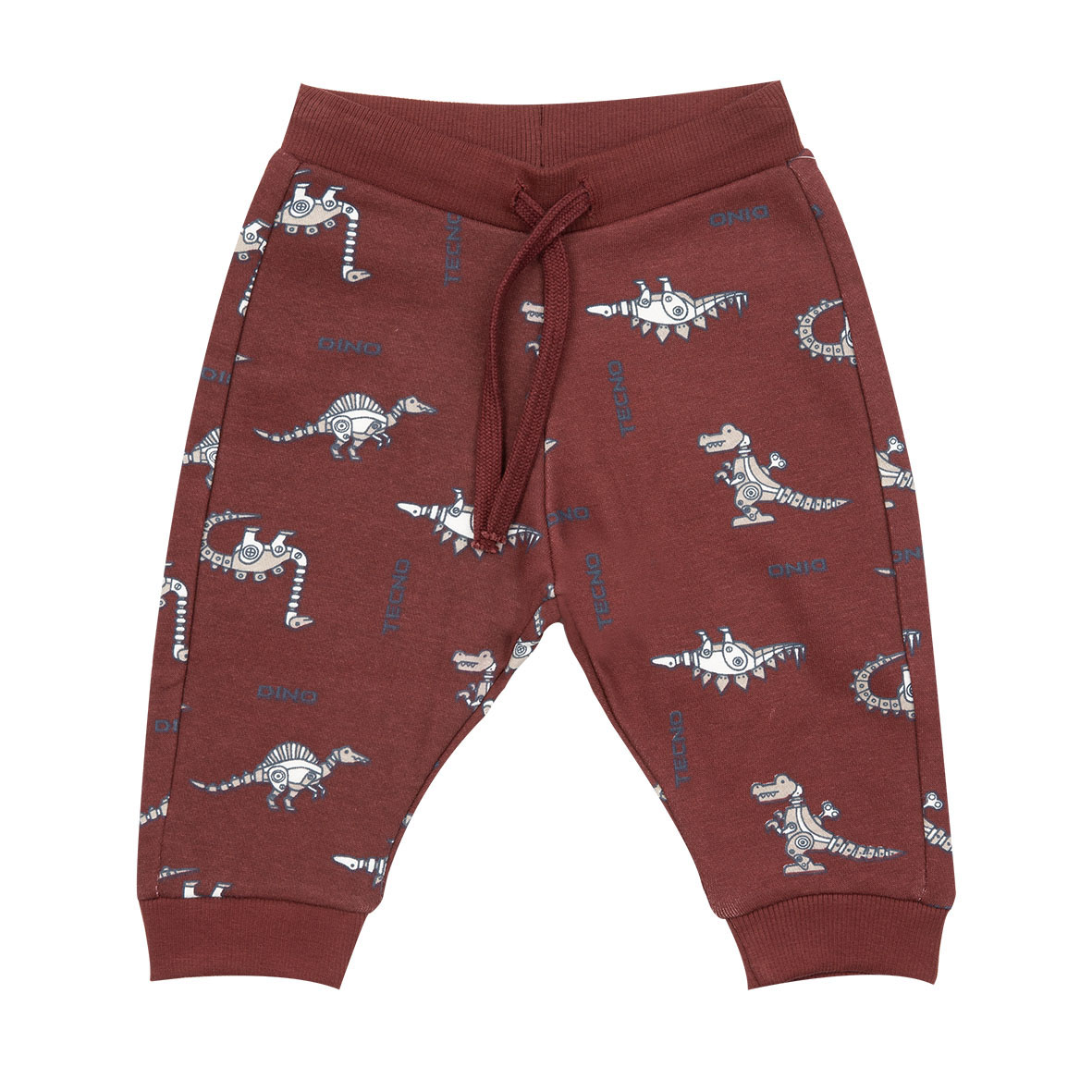 Mawi pantalone felpa bordeaux fantasia dinosauri