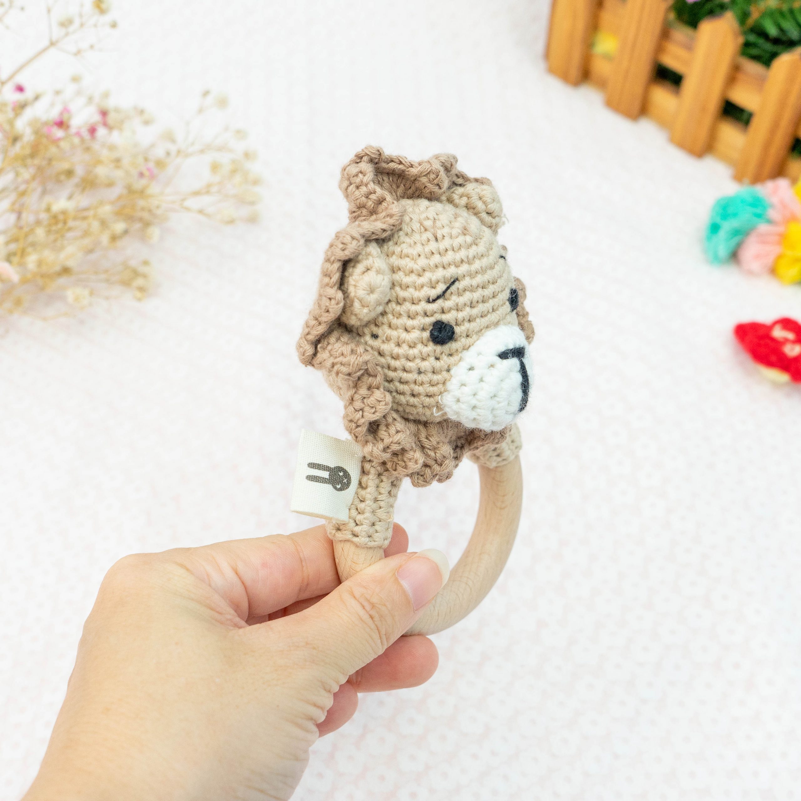 Piccoli Toys Vittorio Sonaglio Uncinetto Leone in Cotone