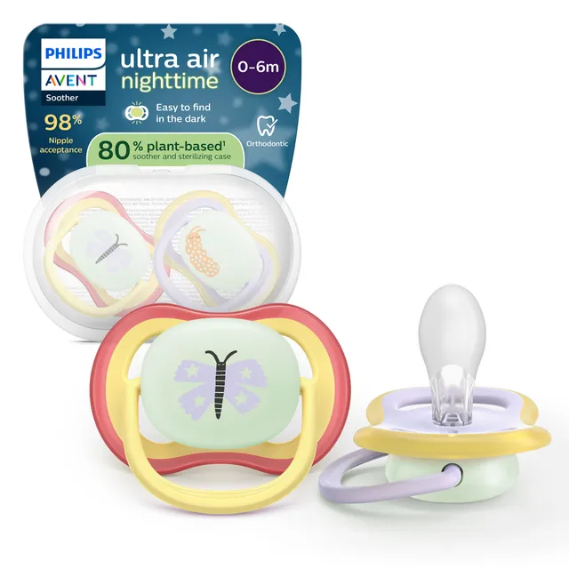 Philips Avent Ultra Air Night Succhietti 0-6M Set 2 pz Fosforescenti