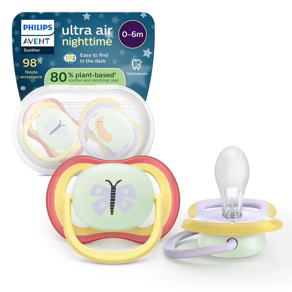 Philips Avent Ultra Air Night Succhietti 0-6M Set 2 pz Fosforescenti
