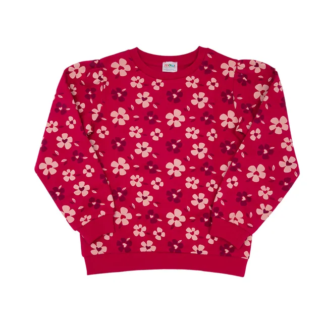 Toys Center Baby maglia felpata bimba rossa floreale