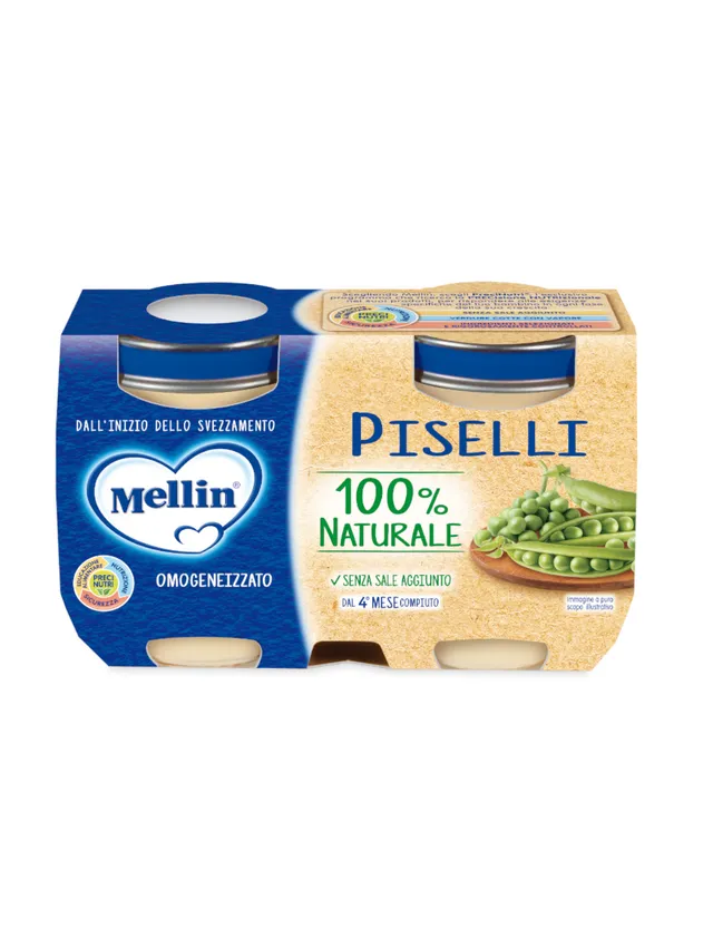Mellin Omogeneizzato Piselli 2x125 g senza sale